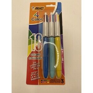 BIC 4-Color Original Retractable Ball Pens with Long-Lasting Ink, Multicolor